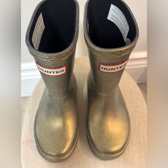 HUNTER Original Kids Metallic Gold Rain Boots (Toddler US 7) - Picture 3 of 11